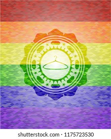 hanger icon inside lgbt colors emblem 