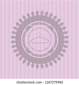 hanger icon inside pink emblem. Vintage.