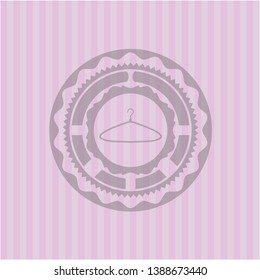 hanger icon inside pink emblem. Vintage.