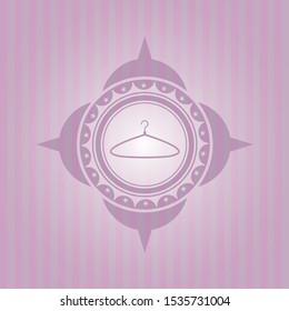 hanger icon inside pink emblem. Vintage.