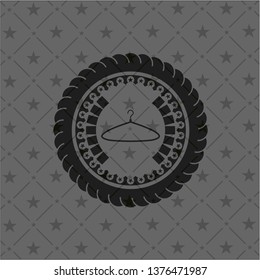 hanger icon inside realistic black emblem