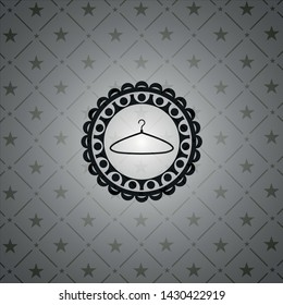 hanger icon inside realistic black emblem
