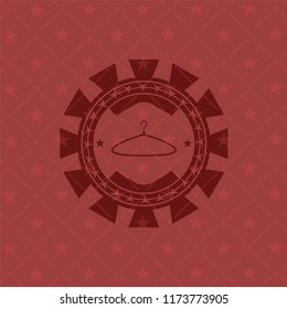 hanger icon inside red emblem. Retro