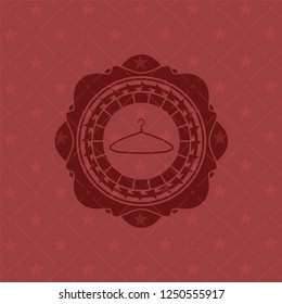 hanger icon inside red emblem. Vintage.