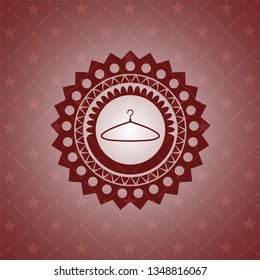 hanger icon inside red emblem. Vintage.