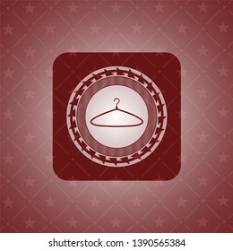 hanger icon inside red emblem. Retro