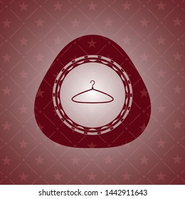 hanger icon inside red emblem. Vintage.