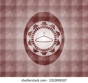 hanger icon inside red seamless polygonal badge.