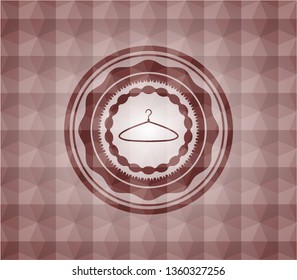 hanger icon inside red seamless polygonal badge.