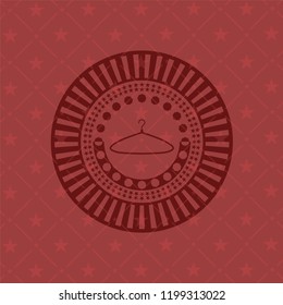 hanger icon inside retro red emblem