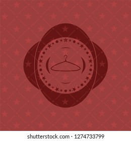 hanger icon inside retro red emblem