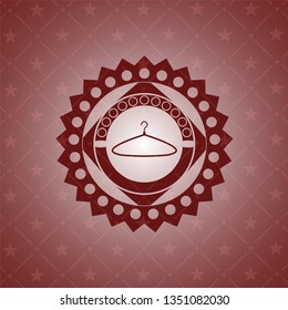 hanger icon inside retro red emblem