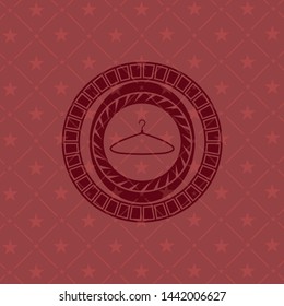 hanger icon inside retro red emblem