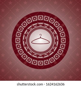 hanger icon inside retro red emblem
