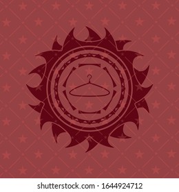 hanger icon inside retro red emblem