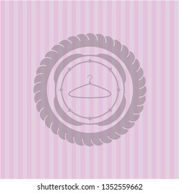 hanger icon inside retro style pink emblem