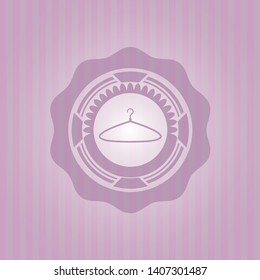 hanger icon inside retro style pink emblem