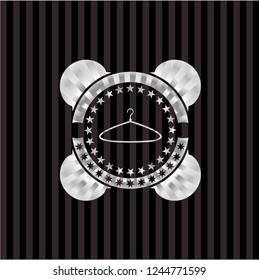 hanger icon inside silver badge or emblem
