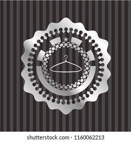 hanger icon inside silvery badge