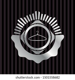 hanger icon inside silvery badge