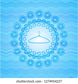 hanger icon inside water concept emblem background.