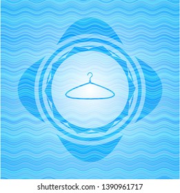 hanger icon inside water concept style badge.