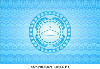 hanger icon inside water style emblem.