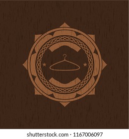 hanger icon inside wood emblem. Retro