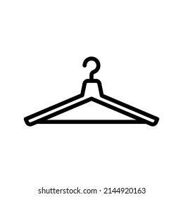 Hanger Icon. Line Art Style Design Isolated On White Background
