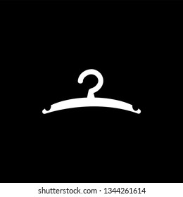 Hanger Icon On Black Background. Black Flat Style Vector Illustration.