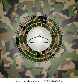 hanger icon on camouflage pattern