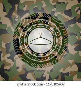 hanger icon on camouflage texture