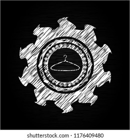 hanger icon on chalkboard