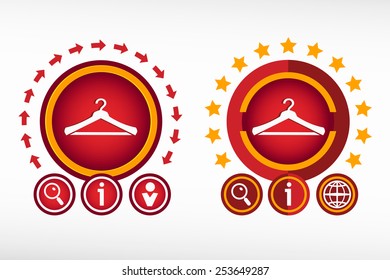 Hanger icon on creative background. Red design concept for banner, web, advertising, print.