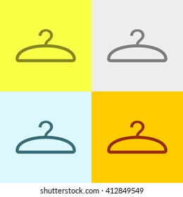 Hanger Icon on Four Different Backgrounds. Eps-10.