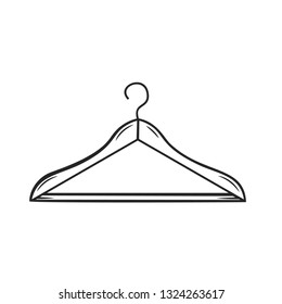 Hanger icon outline. Casual clothes shop. Vector illustation.