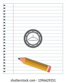 hanger icon pencil draw. Vector Illustration. Detailed.