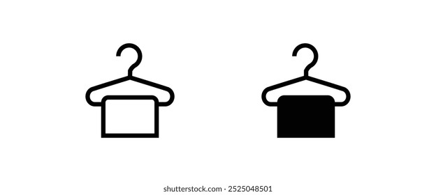 Hanger icon. Sale. Hanger line and flat icons set, editable stroke isolated on white, linear vector outline illustration, symbol logo design style