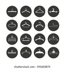 hanger icon set in circle buttons