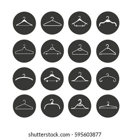 hanger icon set in circle buttons