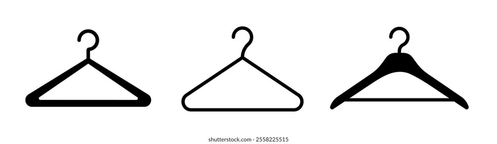 Hanger icon set. Clothes rack illustration. Clothes, wardrobe rack symbol.