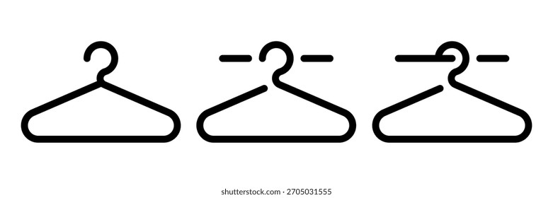 Conjunto de ícones do cabide. Ilustração vetorial.