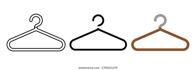 Conjunto de ícones do cabide. Ilustração vetorial.