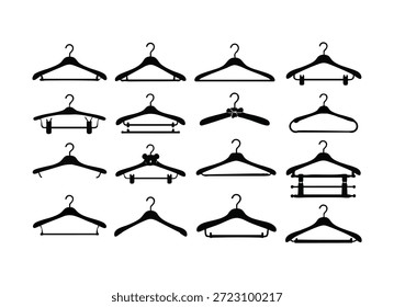 Ícone de cabide definir ilustração vetorial, perfeito para roupas e designs de moda, aplicativos de guarda-roupa, marca de varejo, logotipos boutique, gráficos de e-commerce e projetos com tema de vestuário minimalista ou moderno.
