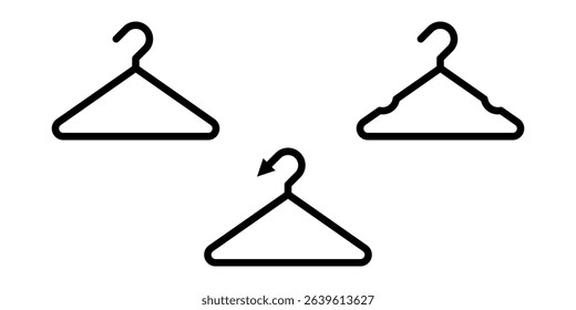 Hanger icon set. Hanger vector icon in line design for web design, logo and mobile app. Symbol of Hanger on white background. Vector illustration.