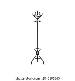 Hanger Icon Silhouette Illustration. Home Furnitures Vector Graphic Pictogram Symbol Clip Art. Doodle Sketch Black Sign.