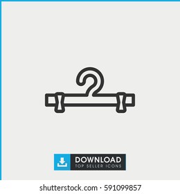 hanger icon. Simple outline hanger vector icon. On white background.