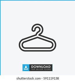 hanger icon. Simple outline hanger vector icon. On white background.