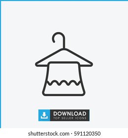 hanger icon. Simple outline hanger vector icon. On white background.