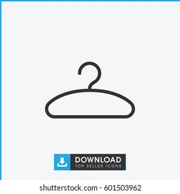 hanger icon. simple outline hanger vector icon. on white background.